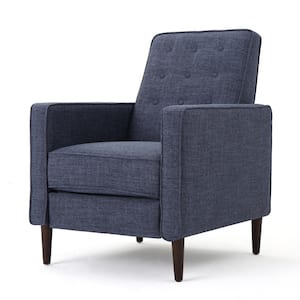 Deborah Dark Blue Polyester Standard (No Motion) Recliner with Tufted Cushions