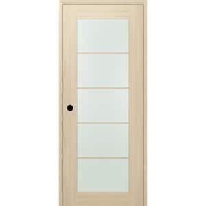 32 in. x 80 in. Vona Right-Hand Solid Composite Core 5-Lite Frosted Glass Loire Ash Wood Single Prehung Interior Door