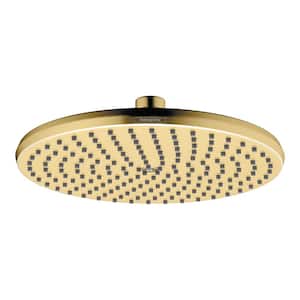 Locarno 1-Spray Patterns 2.5 GPM 10 in. Fixed Shower Head in Brushed Gold Optic