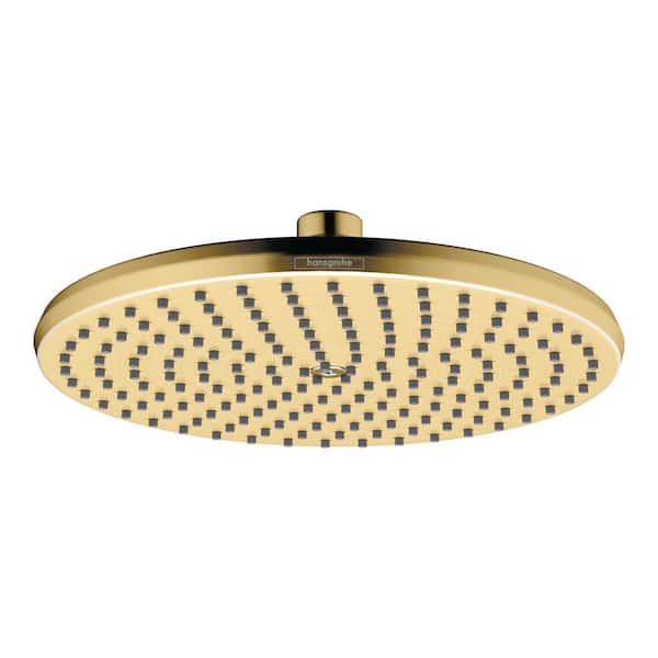 Hansgrohe Locarno 1-Spray Patterns 2.5 GPM 10 in. Fixed Shower Head in Brushed Gold Optic
