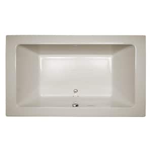 SIA PURE AIR 72 in. x 42 in. Acrylic Right-Hand Drain Rectangular Drop-In Air Bath Bathtub in Oyster
