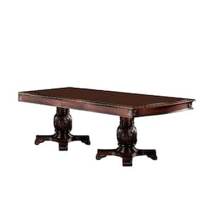 Chateau De Ville Cherry Wood 46 in. Double Pedestal Dining Table Seats 6