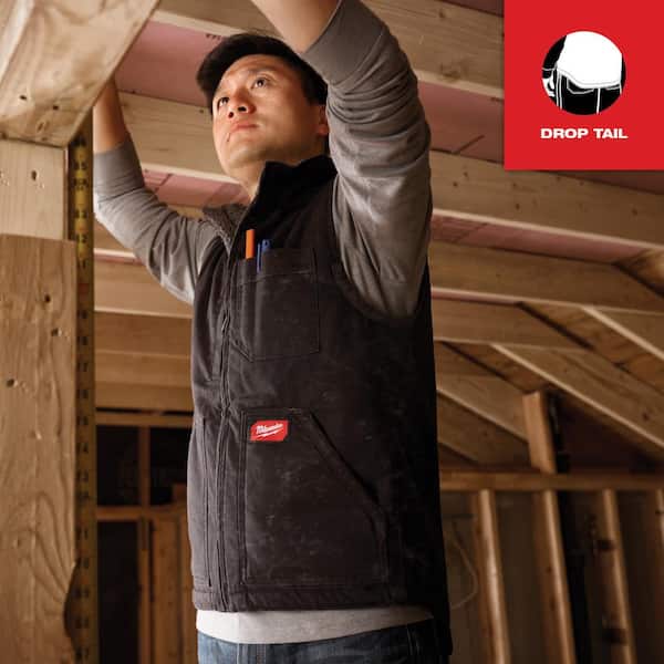Milwaukee Men's Small Black Heavy-Duty Sherpa-Lined Vest