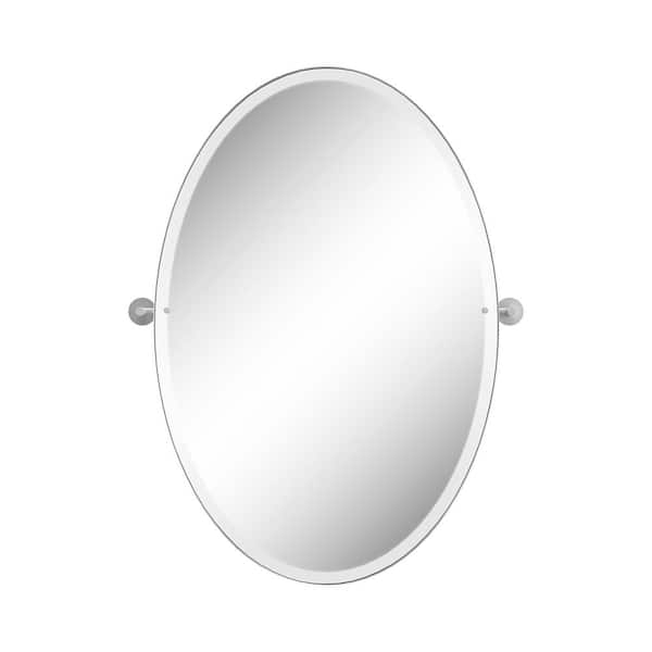 KOHROS 20 in. x 28 in. Modern oval Frameless Decorative Mirror