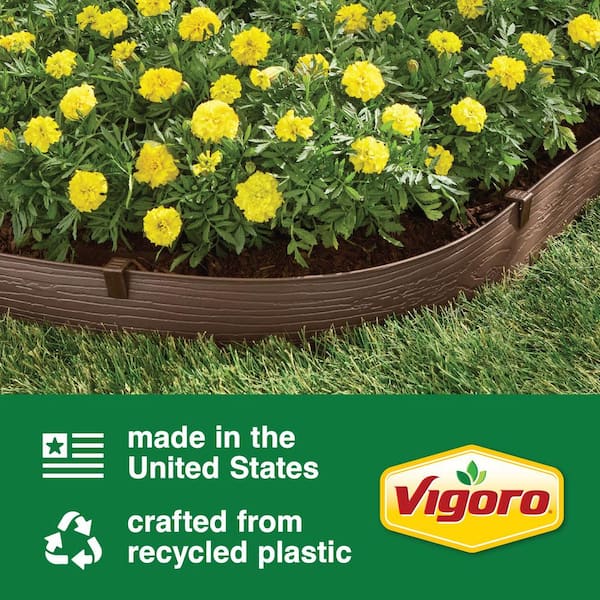 Vigoro 20 ft. Brown Composite Edging with Stakes 55320 - The Home