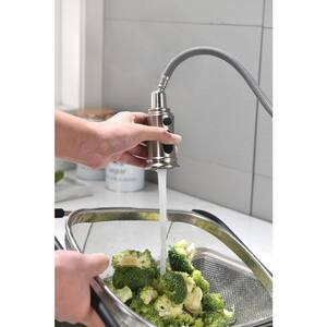 Touch Single Handle Pull Down Sprayer Kitchen Faucet with Pull Out Spray Wand Stainless Steel in Brushed Nickel