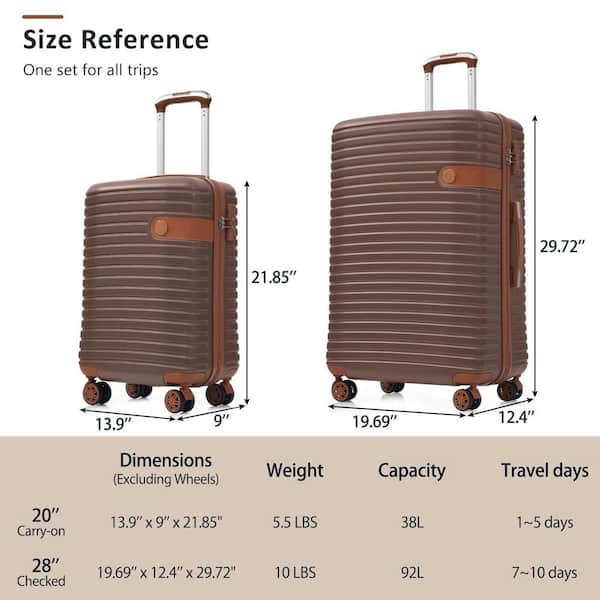 Merax 6 or more Bags 10Piece Brown ABS Hardshell Dual Spinner 20