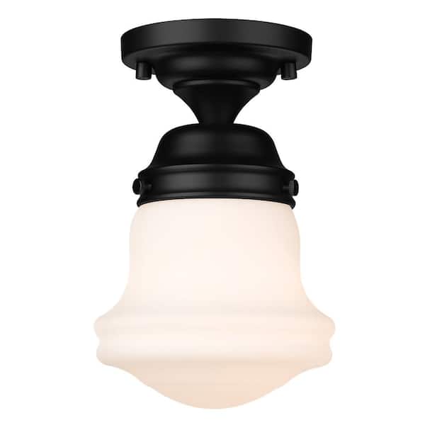 Unbranded Vaughn 9 in. 1-Light Matte Black Flush Mount
