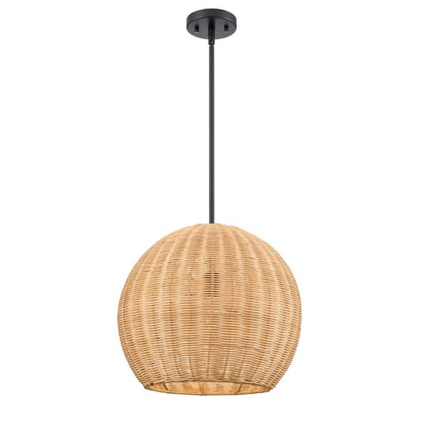 Elise 16 inch Wide 1-Light Pendant-Matte Black