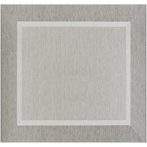 Recife Stria Texture Champagne-Taupe 8 ft. x 8 ft. Square Indoor/Outdoor Area Rug