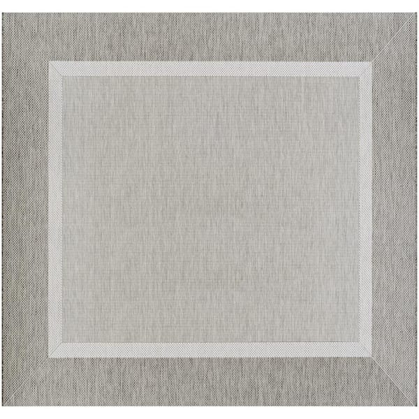 Couristan Recife Stria Texture Champagne-Taupe 9 ft. x 9 ft. Square Indoor/Outdoor Area Rug