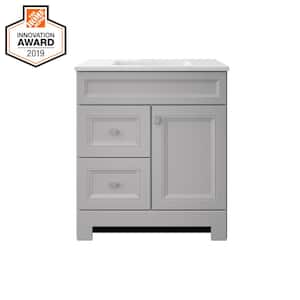 Sedgewood 30.5 in. W x 18.75 in. D x 34.375 in. H Single Sink Bath Vanity in Dove Gray with Arctic Solid Surface Top