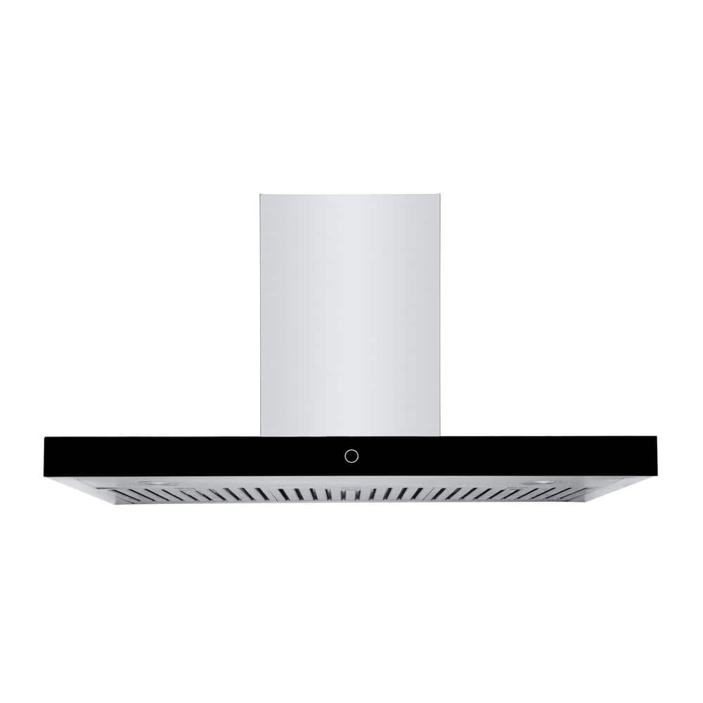 HAUSLANE 25 in. Convertible Wall Mount Range Hood with Contemporary Style  LED Baffle Filters in Stainless Steel WM 25SS 25