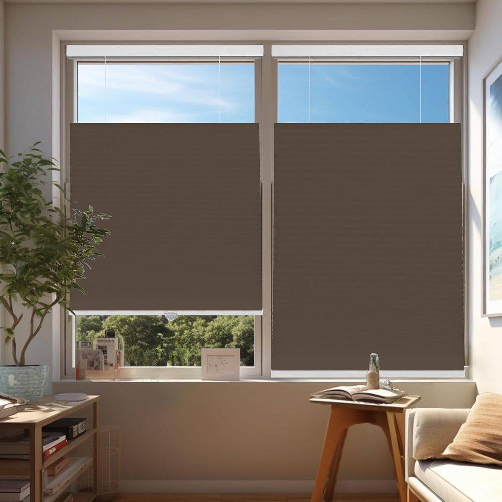 Cut-to-Size Brown Light Filtering Cordless Top Down Bottom Up Polyester Cellular Shades 33.25 in. W x 72 in. L price history on PriceWatchPro
