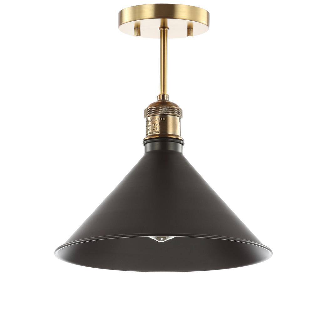Nick 11" Oil Rubbed Bronze LED Drum Ceiling Light