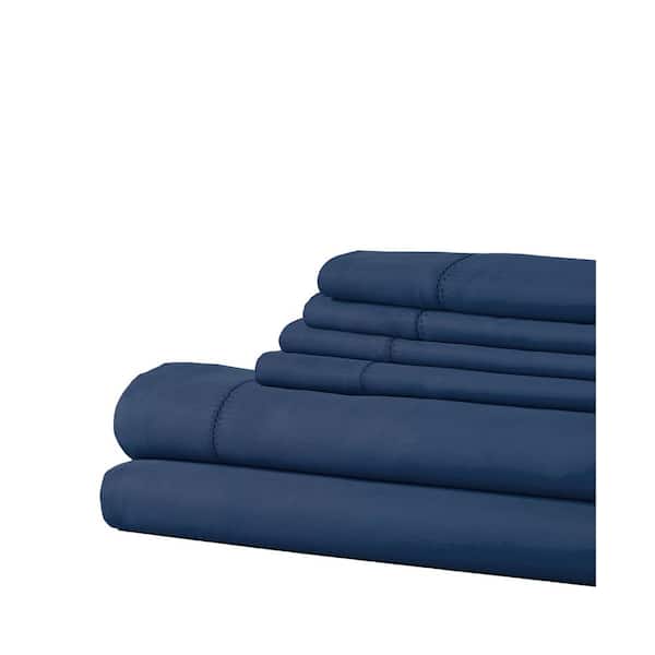 MODERN THREADS Tri-Blend 6-Piece Slate 1200-Thread Count Polyester Full Sheet Set