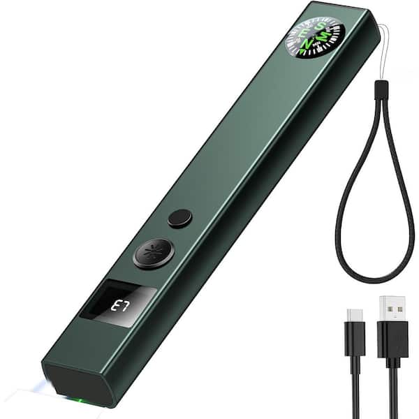 Green Light Laser Pointer with Flashlight Long Distance USB Type C Rechargeable Work Light with Compass Display Screen