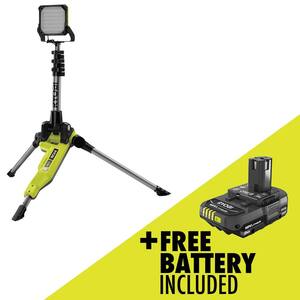 ONE+ 18V Cordless Hybrid LED Tripod Stand Light with FREE 2.0 Ah Battery