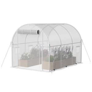 10 ft. W x 6.5 ft. D x 6.5 ft. H Galvanized Metal Walk in. Greenhouse, White