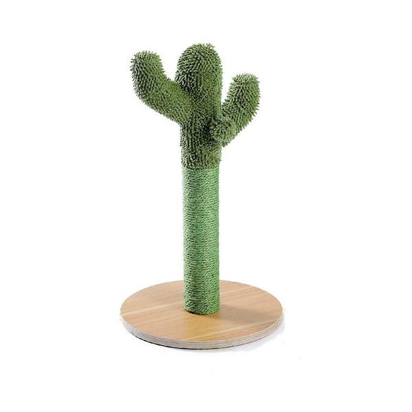 Foobrues Cute Green Cactus Sisal Cat Scratching Post for Pet Cat