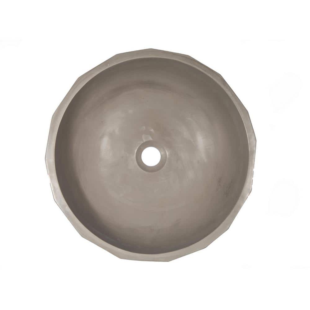 Eden Bath 16.3'' Dark Gray Concrete Circular Bathroom Sink