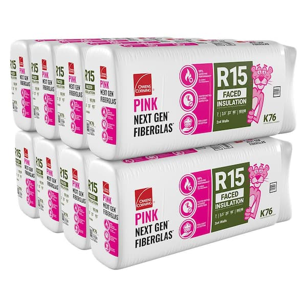 R-15 Kraft Faced Fiberglass Insulation Batt 23 in. x 93 in. (8-Bags)