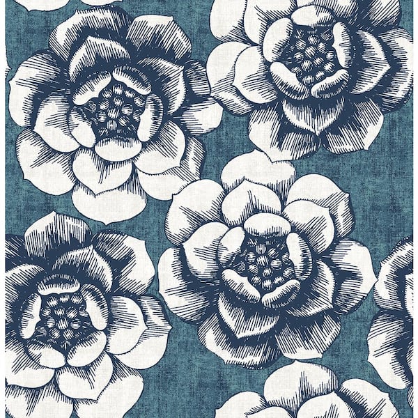 A-Street Prints Fanciful Blue Floral Paper Strippable Roll Wallpaper (Covers 56.4 sq. ft.)
