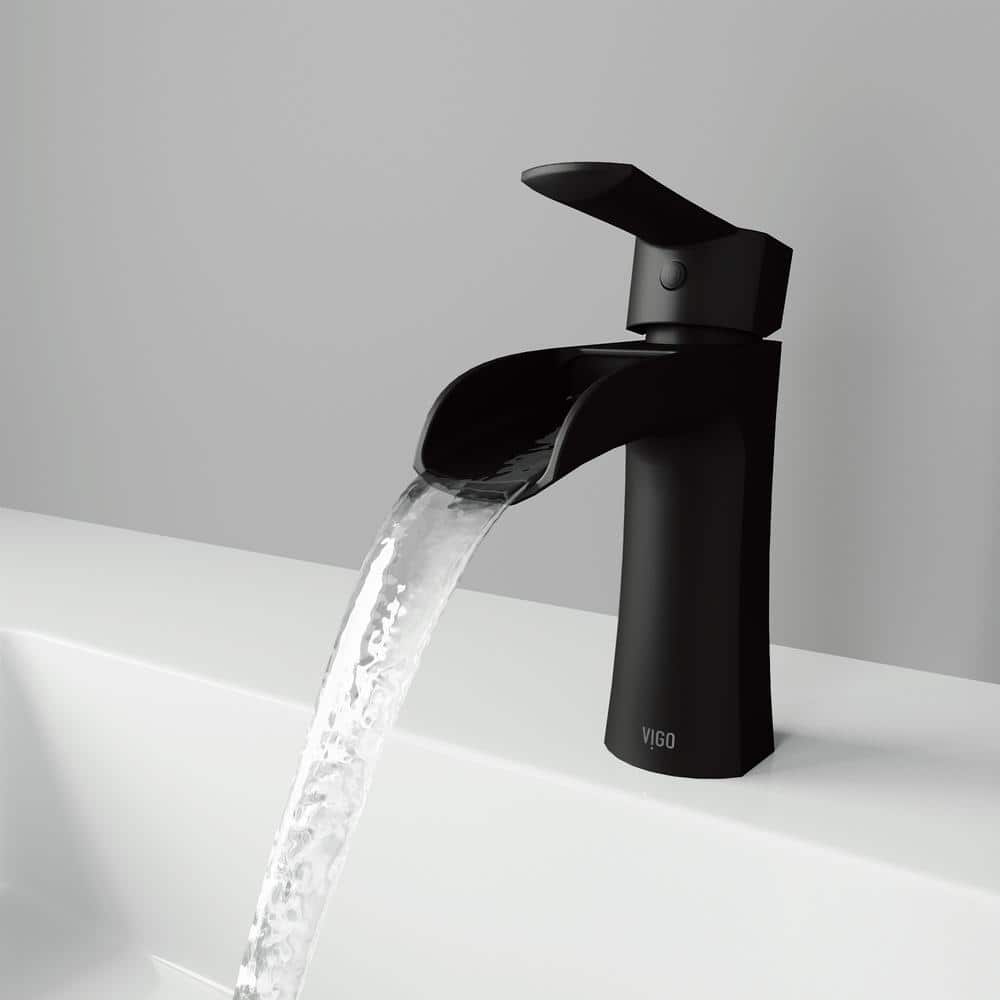 Paloma 6 3/4" Matte Black Brass Single Hole Bathroom Faucet
