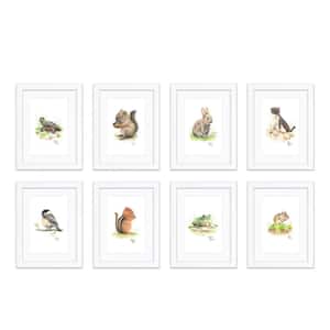 "Woodland Tinies" by Alyssa Lewis Set of Eight White Framed with Mat Animal Art Prints 20 in. x 16 in.