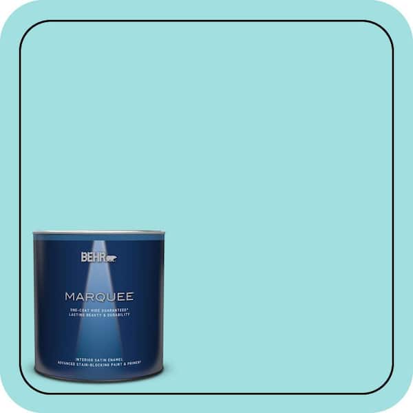 BEHR MARQUEE 1 qt. #CE-02 Mermaid Tears Satin Enamel Interior Paint & Primer