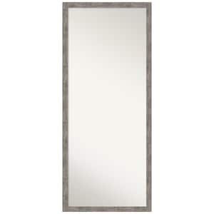 Non-Beveled Marred Pewter 26.5 in. W x 62.5 in. H Decorative Floor Leaner Mirror