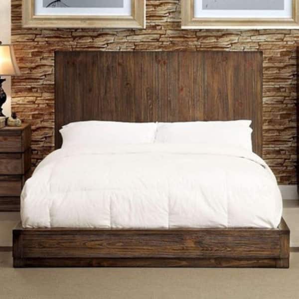 Victoria Brown Wood Frame California King Platform Bed