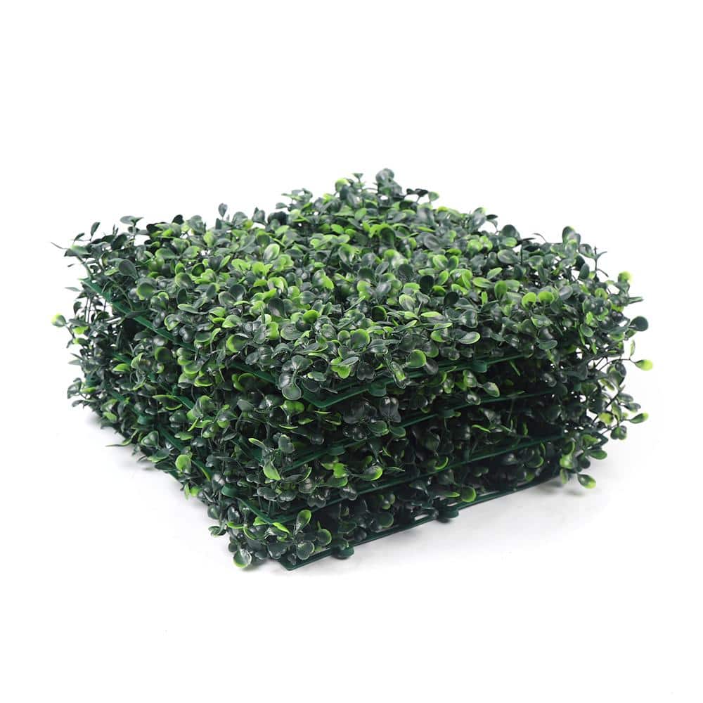YIYIBYUS 10 in. x 10 in. Artificial Boxwood Hedge Greenery (48-Pieces ...