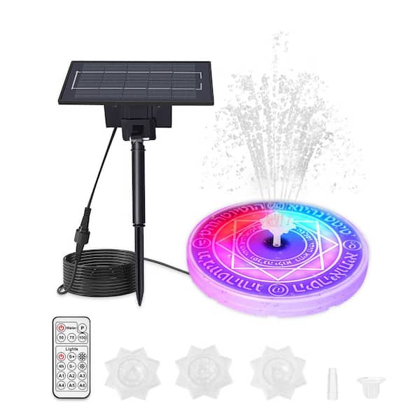 Amucolo 2.5-Watt Solar Pond Light, Water Pump Light With Remote Control, 3 Color Temperature and 3 Nozzles