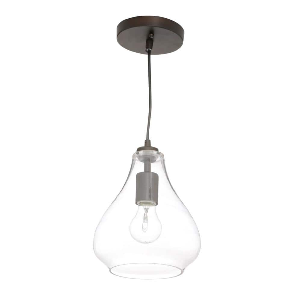 Vintage Mini Globe Pendant Light in Oil Rubbed Bronze with Handblown Glass