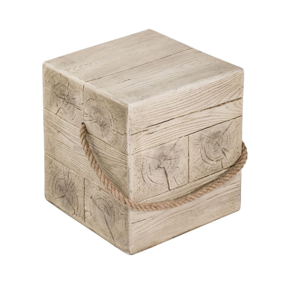 Cosima Wood Grain Rectangle MGO Indoor and Outdoor End Side Table with Simulated Braided Cord price history on PriceWatchPro