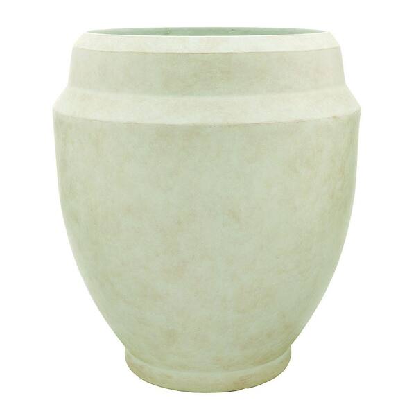 Southern Patio Monroe 14 in. x 15 in. Antique White Resin Composite Planter