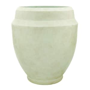 Monroe Extra Large 22 in. x 23.62 in. 94 Qt. Antique White Resin Composite Indoor/Outdoor Planter