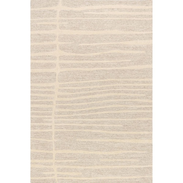Parsa Striped Wool Beige 8 ft. x 10 ft. Indoor/Outdoor Patio Area Rug