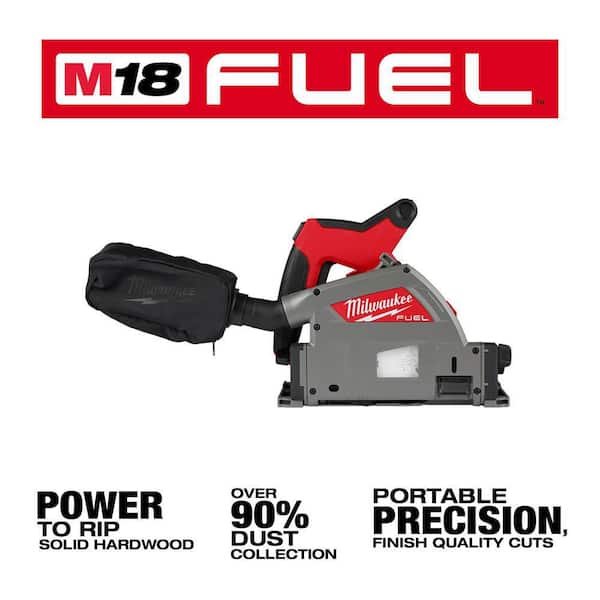 Milwaukee - M18 FUEL 18V Lith-Ion Cordless Brushless 6-1/2 in. Plunge Cut Track Saw w/ (2) High Output 6.0 Ah Battery Pack