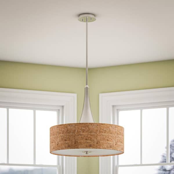 cork drum pendant light