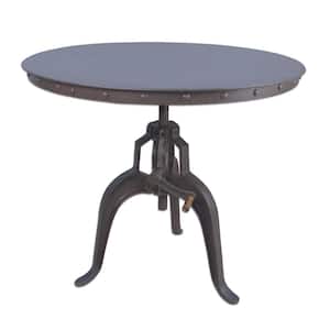 Danielle Walnut Chrome Wood 36 in. Pedestal Dining Table (Seats 2)