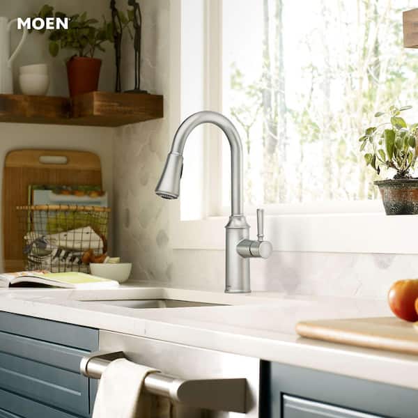 Conneaut Single Handle Pull-Down Sprayer Kitchen Faucet with Power Clean and Reflex in Spot Resist Stainless