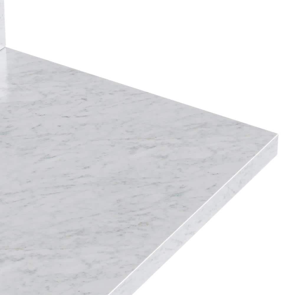 Oak Freestanding Single Vanity with Carrara Marble Top