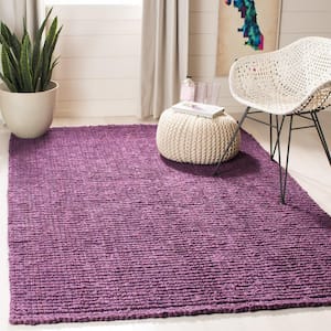 Natural Fiber Purple Doormat 2 ft. x 3 ft. Solid Area Rug