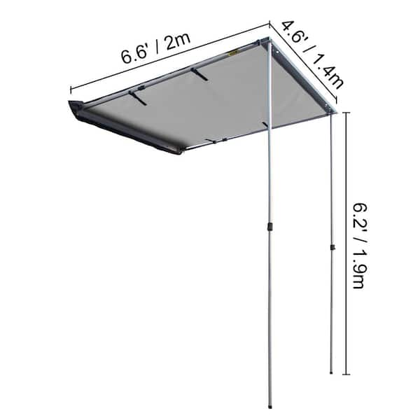 VEVOR 4.6 x 6.6 ft. Car Side Awning with Carry Bag Pull-Out