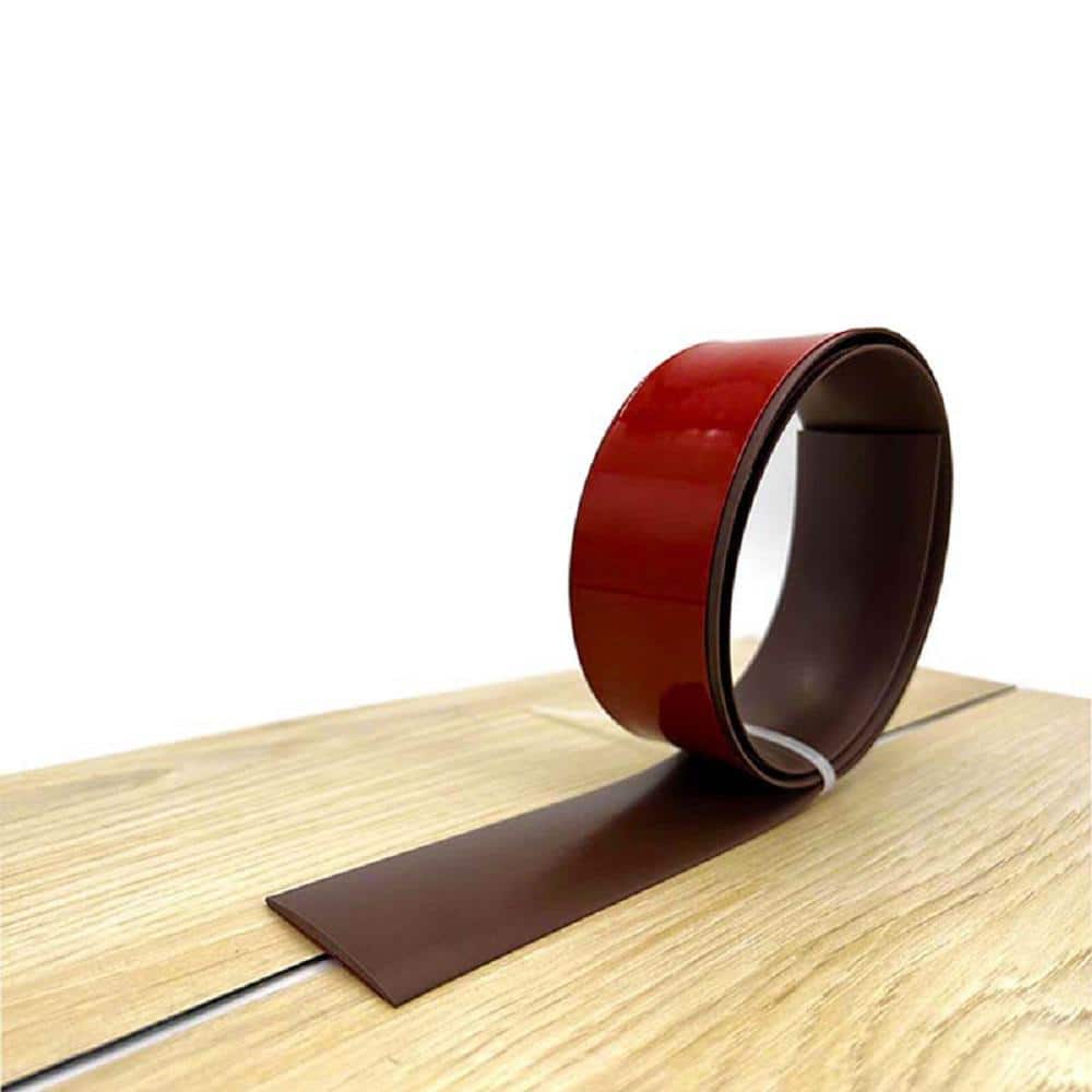 Wellco 1.5 in. x 16.4 ft. Brown Floor Transition Strip Self Adhesive ...