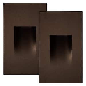 Vertical Hardwired Oil Rubbed Bronze Step Light, LED Stair Light Indoor/Outdoor 3 CCT Selectable 3000K to 5000K (2-Pack)