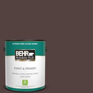 1 gal. #BNC-21 Double Espresso Semi-Gloss Enamel Low Odor Interior Paint & Primer