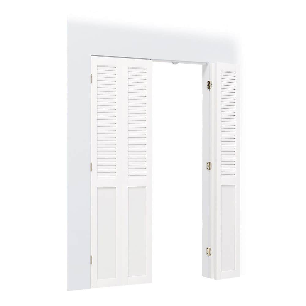 60 in. x 80 in. Half Louvered Panel, Composite, Solid Core, MDF, PVC Covering Compack 180 Bi-Fold Door with All Hardware price history on PriceWatchPro
